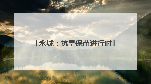 永城：抗旱保苗进行时
