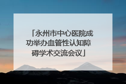 永州市中心医院成功举办血管性认知障碍学术交流会议