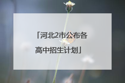河北2市公布各高中招生计划