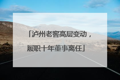 泸州老窖高层变动，履职十年董事离任