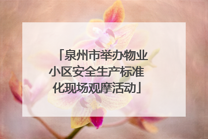泉州市举办物业小区安全生产标准化现场观摩活动
