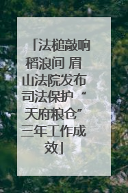 法槌敲响稻浪间 眉山法院发布司法保护“天府粮仓”三年工作成效