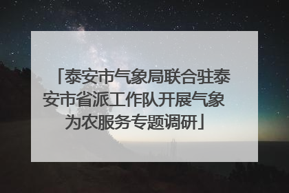 泰安市气象局联合驻泰安市省派工作队开展气象为农服务专题调研