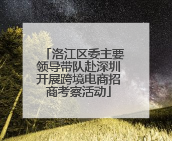 洛江区委主要领导带队赴深圳开展跨境电商招商考察活动
