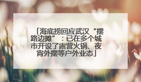 海底捞回应武汉“摆路边摊”：已在多个城市开设了露营火锅、夜宵外摆等户外业态