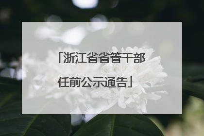 浙江省省管干部任前公示通告