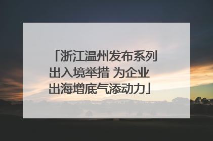 浙江温州发布系列出入境举措 为企业出海增底气添动力