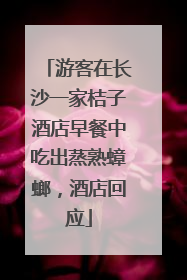 游客在长沙一家桔子酒店早餐中吃出蒸熟蟑螂，酒店回应