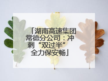 湖南高速集团常德分公司：冲刺“双过半” 全力保安畅
