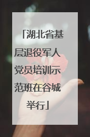 湖北省基层退役军人党员培训示范班在谷城举行