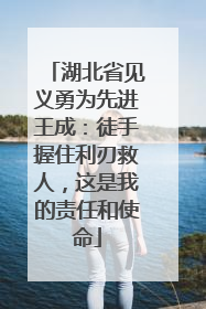 湖北省见义勇为先进王成：徒手握住利刃救人，这是我的责任和使命