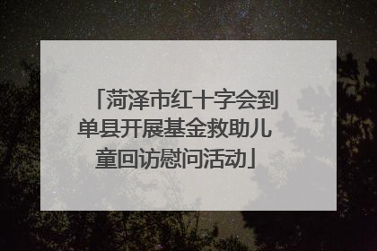 菏泽市红十字会到单县开展基金救助儿童回访慰问活动