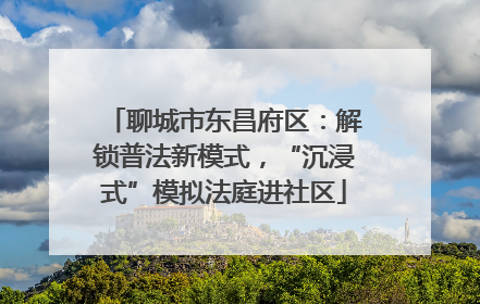 聊城市东昌府区：解锁普法新模式，“沉浸式”模拟法庭进社区