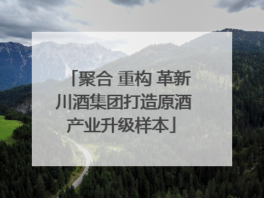 聚合 重构 革新 川酒集团打造原酒产业升级样本
