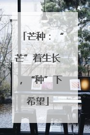 芒种：“芒”着生长，“种”下希望