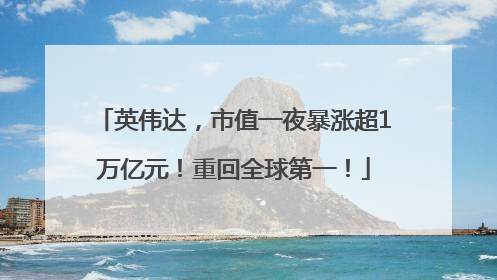 英伟达，市值一夜暴涨超1万亿元！重回全球第一！