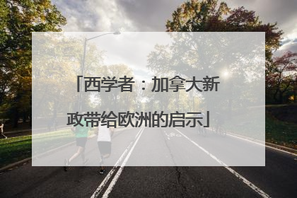 西学者：加拿大新政带给欧洲的启示