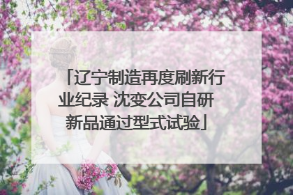 辽宁制造再度刷新行业纪录 沈变公司自研新品通过型式试验