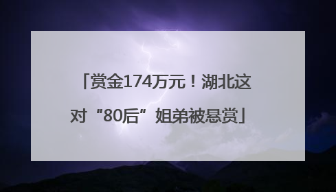 赏金174万元！湖北这对“80后”姐弟被悬赏