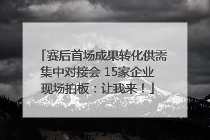 赛后首场成果转化供需集中对接会 15家企业现场拍板：让我来！