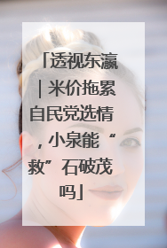透视东瀛｜米价拖累自民党选情，小泉能“救”石破茂吗