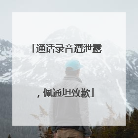 通话录音遭泄露，佩通坦致歉
