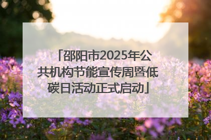 邵阳市2025年公共机构节能宣传周暨低碳日活动正式启动