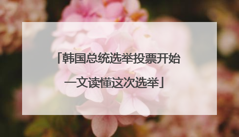 韩国总统选举投票开始 一文读懂这次选举
