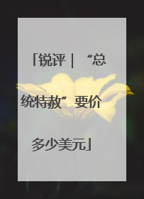 锐评｜“总统特赦”要价多少美元