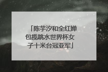 陈芋汐和全红婵包揽跳水世界杯女子十米台冠亚军