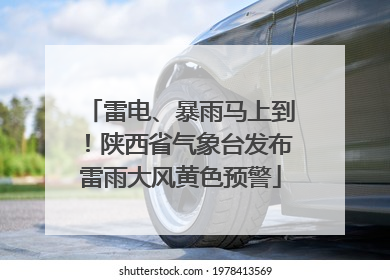雷电、暴雨马上到！陕西省气象台发布雷雨大风黄色预警