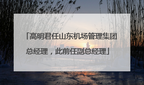 高明君任山东机场管理集团总经理，此前任副总经理