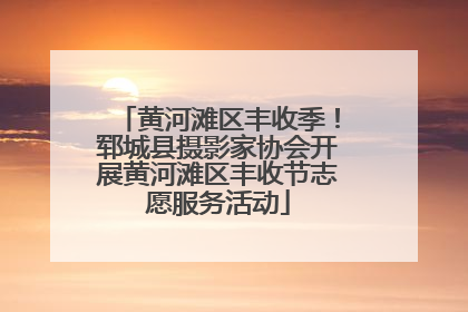 黄河滩区丰收季！郓城县摄影家协会开展黄河滩区丰收节志愿服务活动
