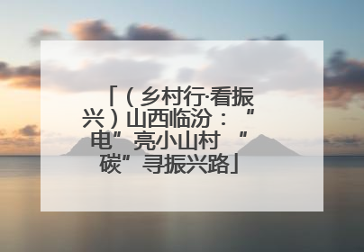 （乡村行·看振兴）山西临汾：“电”亮小山村 “碳”寻振兴路