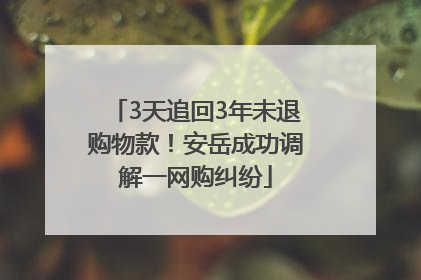 3天追回3年未退购物款！安岳成功调解一网购纠纷