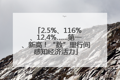 2.5%、116%、12.4%……第一、新高！“数”里行间感知经济活力
