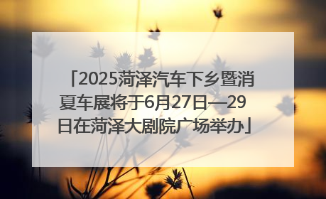 2025菏泽汽车下乡暨消夏车展将于6月27日—29日在菏泽大剧院广场举办