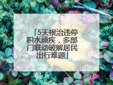 5天根治违停积水顽疾，多部门联动破解居民出行难题
