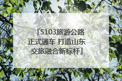 S103旅游公路正式通车 打造山东交旅融合新标杆